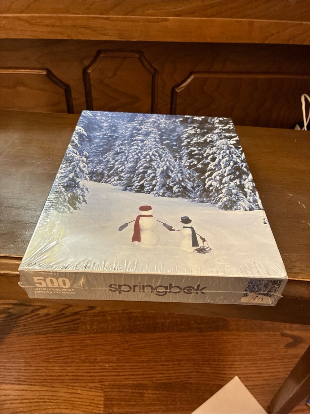 Springbok Snowmen In The Forest 500 Piece Winter Themed Puzzle New Sealed 2004